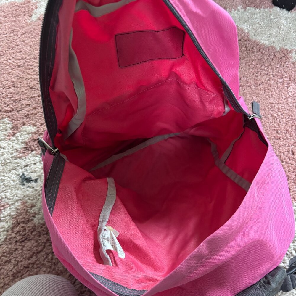 VTG JanSport Student Backpack TDH7 School Book Bag Hot Pink "Danielle" Graffiti - Picture 4 of 6